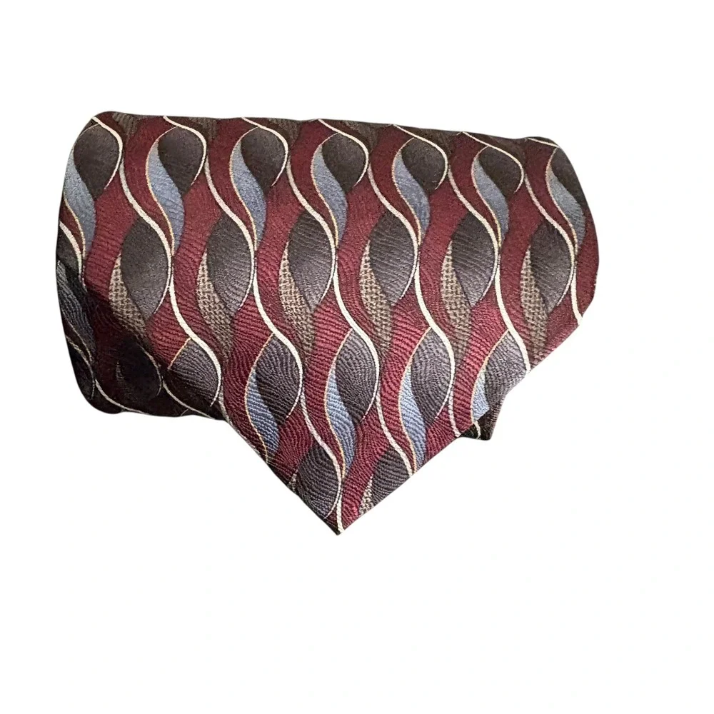 Nubio Silk Tie‎ Red Geometric Pattern Men's Necktie 61